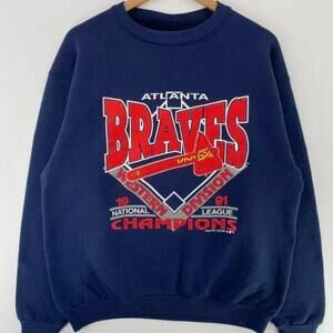 1991 Atlanta Braves Baseball Navy Sweatshirt Retro Yvettecolon111